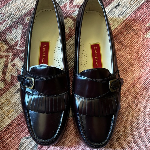 NIB Cole Haan Men's Burgundy Pinch Buckle Shoes 11 - Picture 1 of 5